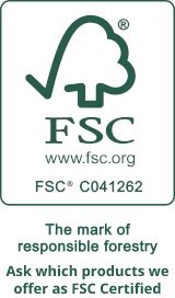 www.fsc.org - FSC® C041262 - The mark of responsible forestry.  Ask which products we offer as FSC Certified.
